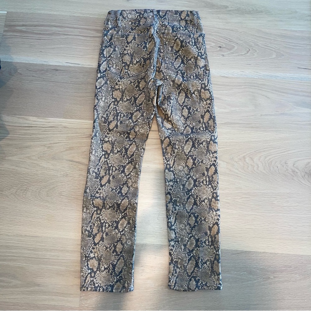 Frame Le High Straight-Leg Python-Print Coated Je… - image 6